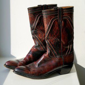 Lucchese San Antonio 7106 Cherry Cowboy Boot Size 13D